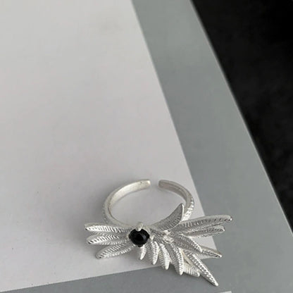 Accessories Adjustable White Feather Ring