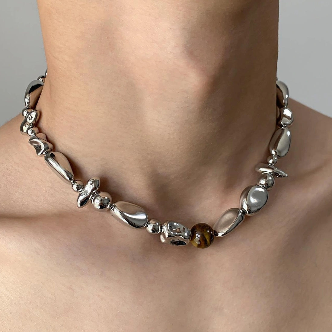Accessories Asymmetric Geometric Choker