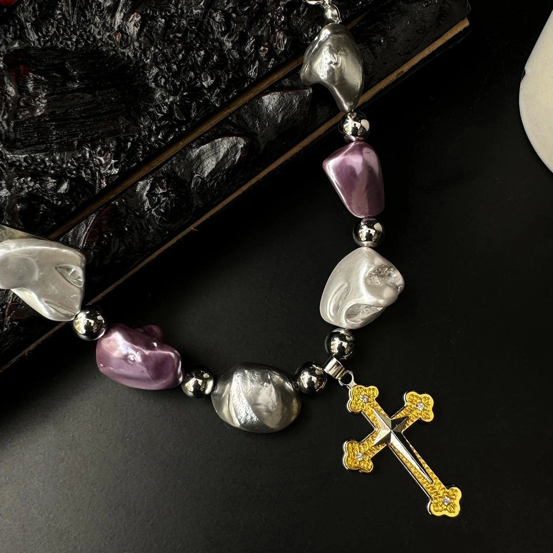 Accessories Asymmetrical Y2k Cross Pendant Necklace