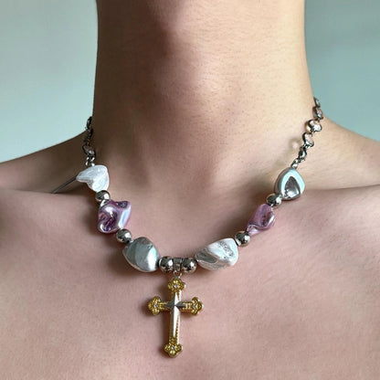 Accessories Asymmetrical Y2k Cross Pendant Necklace