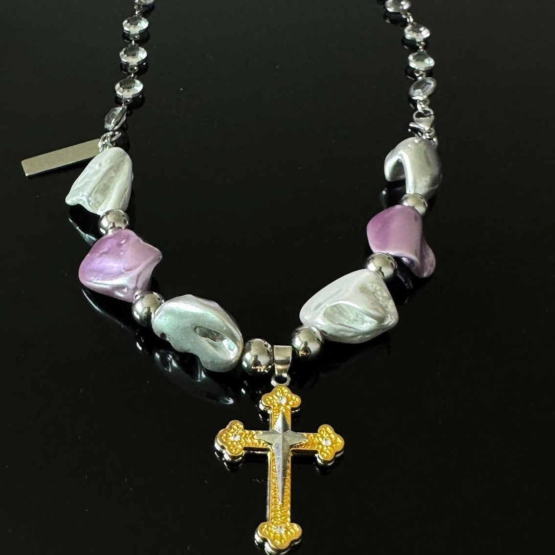 Accessories Asymmetrical Y2k Cross Pendant Necklace