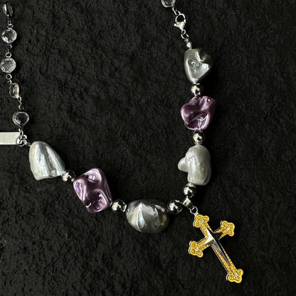 Accessories Asymmetrical Y2k Cross Pendant Necklace