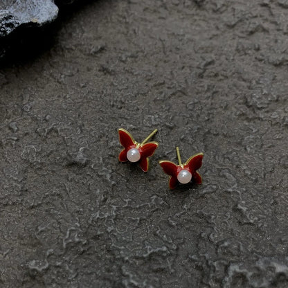 Accessories Autumn Pearl Butterfly Earrings