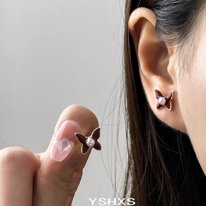 Accessories Autumn Pearl Butterfly Earrings