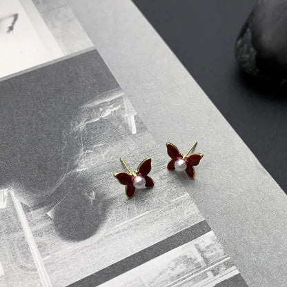 Accessories Autumn Pearl Butterfly Earrings