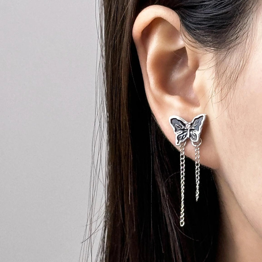 Accessories Black Butterfly Fringe Earrings