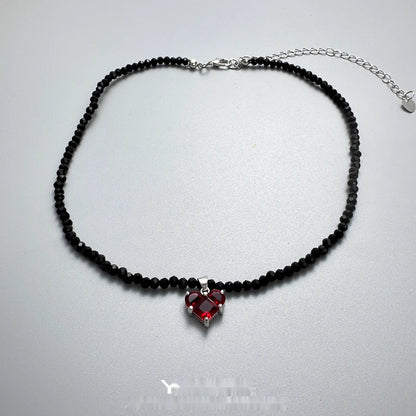 Accessories_Black_Crystal_Beaded_Heart_Zircon_V-neck_Necklace_MISSTT