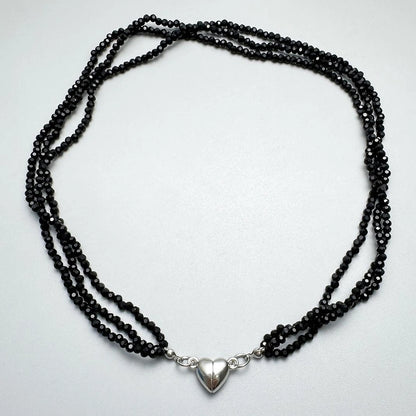 Accessories Black Heart Beaded Choker Necklace