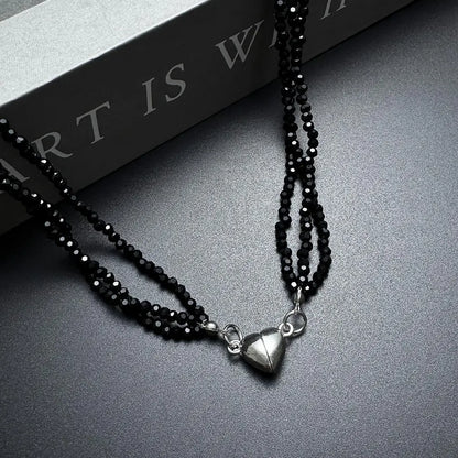 Accessories Black Heart Beaded Choker Necklace