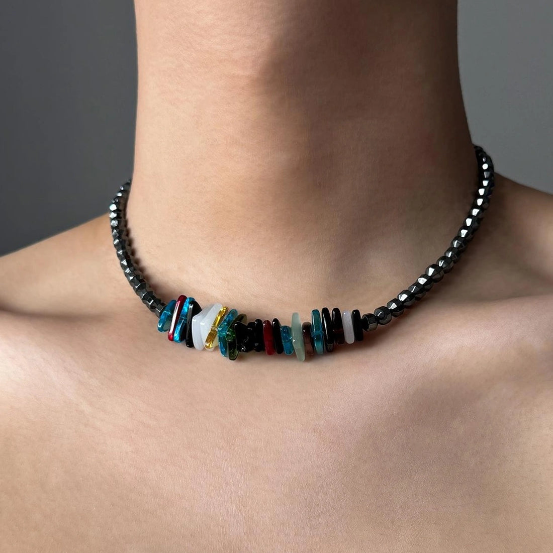 Accessories Black Onyx Crystal Stone Choker Necklace