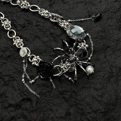 Accessories_Black_Spider_Zircon_Fringe_Choker_MISSTT