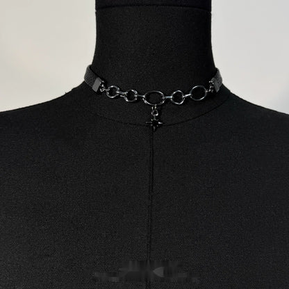 Accessories_Black_Star_Leather_Choker_With_Gunmetal_Chain_MISSTT