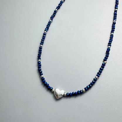 Accessories Blue Beaded Choker Necklace