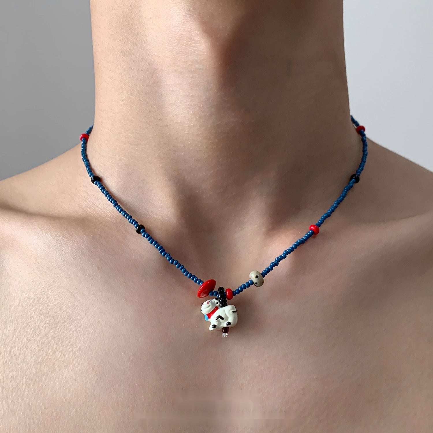 Accessories_Blue_Beaded_Dog_Pendant_Adjustable_Necklace_MISSTT