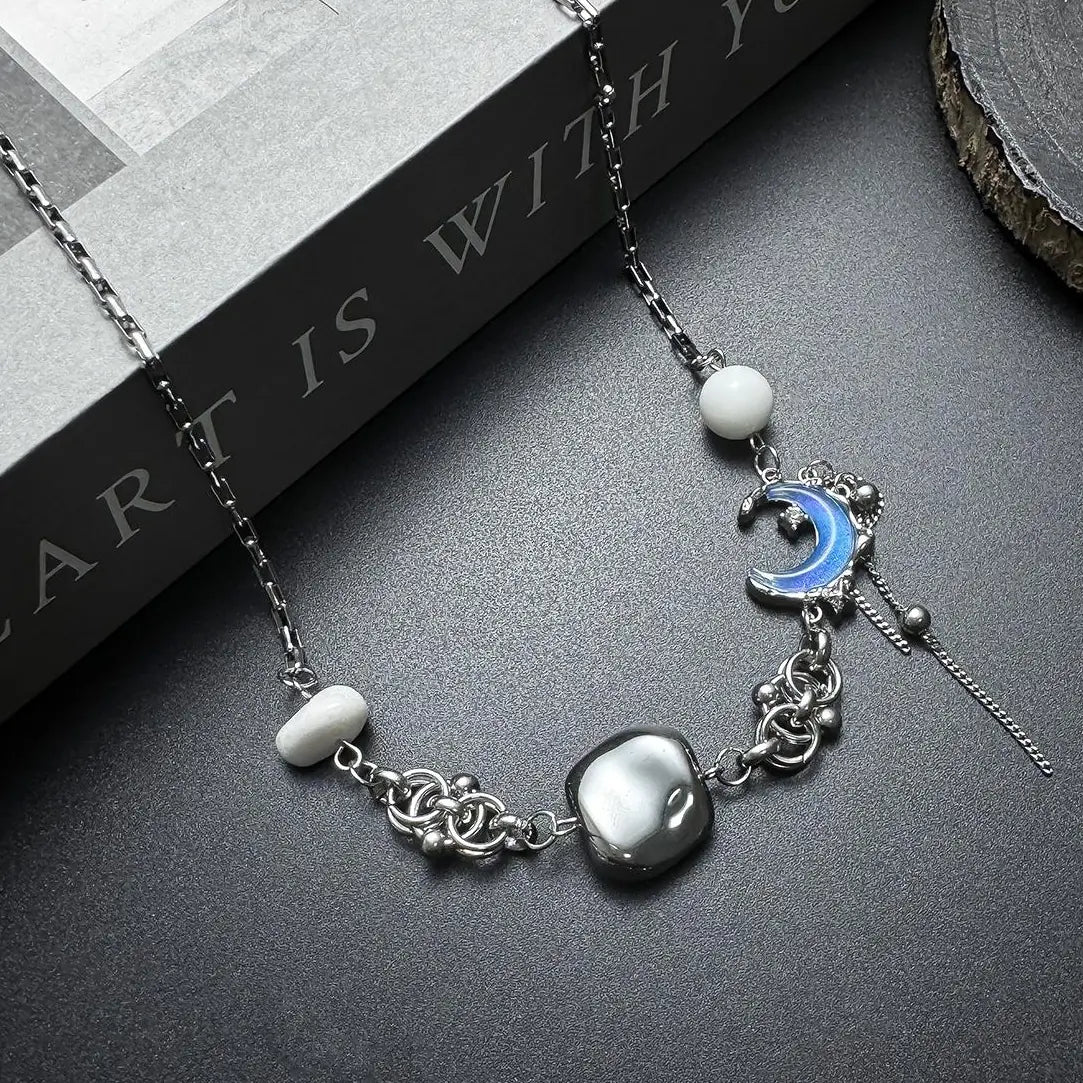 Accessories Blue Moon Fringe Stone Choker Necklace