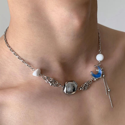 Accessories Blue Moon Fringe Stone Choker Necklace