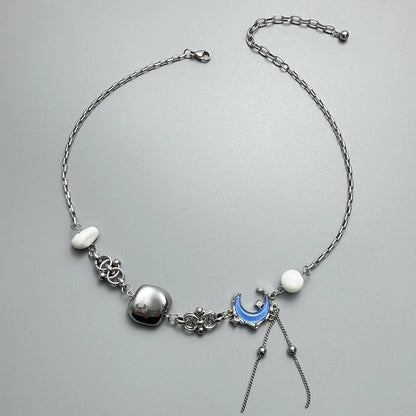 Accessories Blue Moon Fringe Stone Choker Necklace