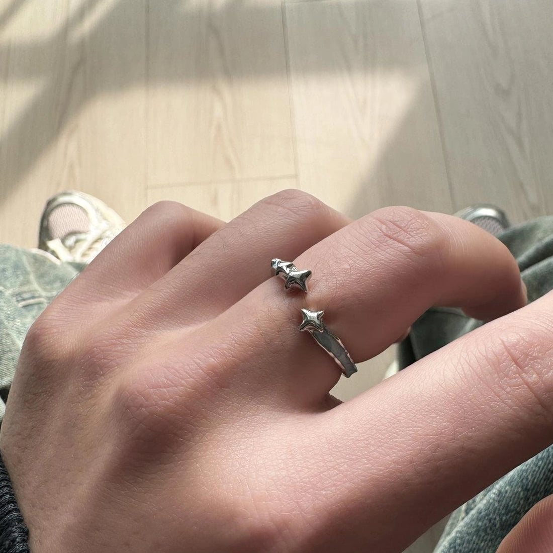 Accessories Blue Star Adjustable Minimalist Ring