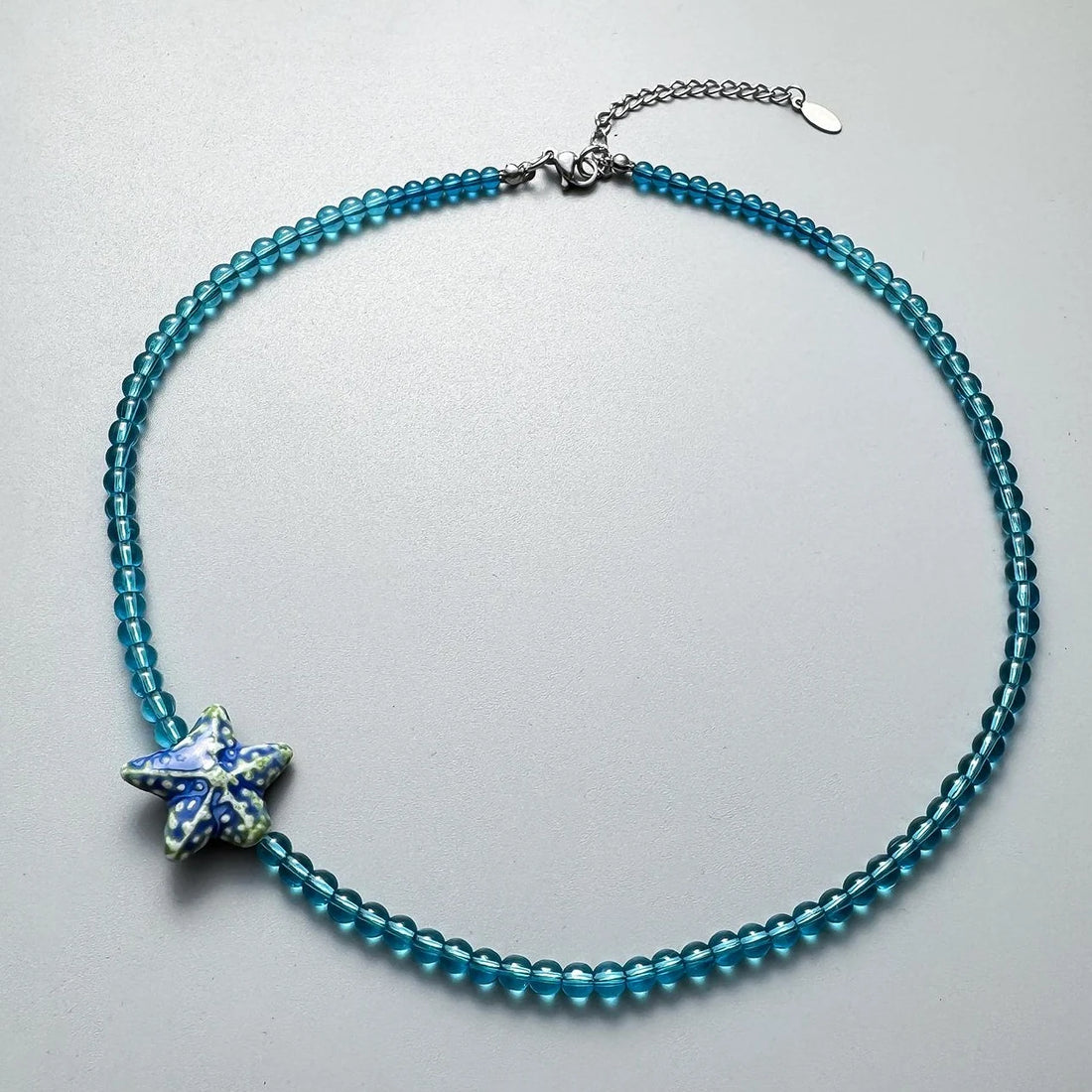 Accessories Blue Starfish Crystal Bead Choker Necklace