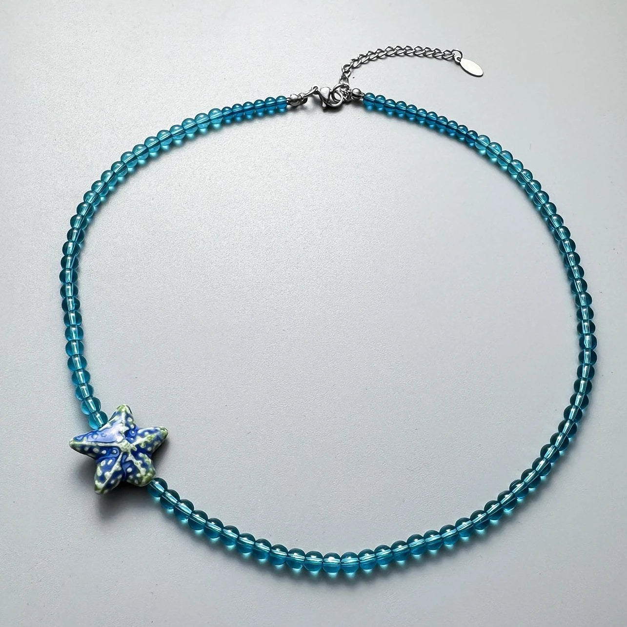 Accessories Blue Starfish Crystal Bead Choker Necklace