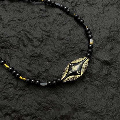 Accessories_Bohemian_Beaded_Choker_Necklace_
_V-neck_
_T-shirt_
_Long_Sleeve_MISSTT