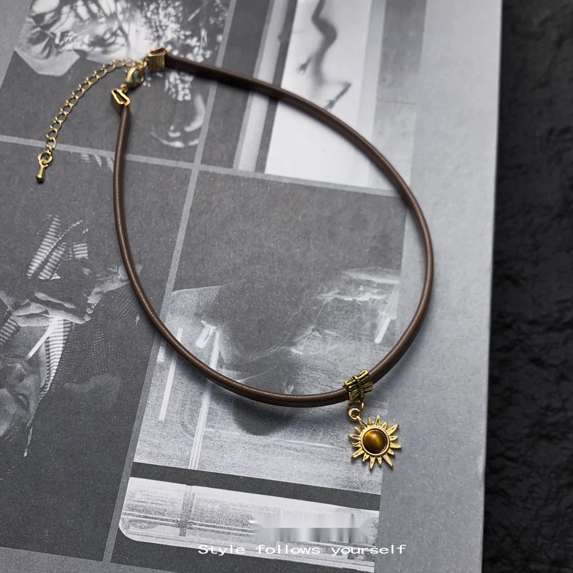 Accessories_Brown_Leather_Sunstone_Tiger_Eye_Choker_Necklace_MISSTT
