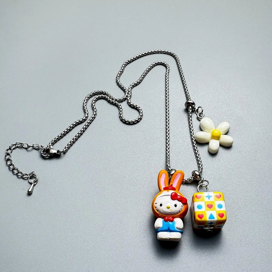 Accessories Cartoon Cube Rabbit Pendant Necklace