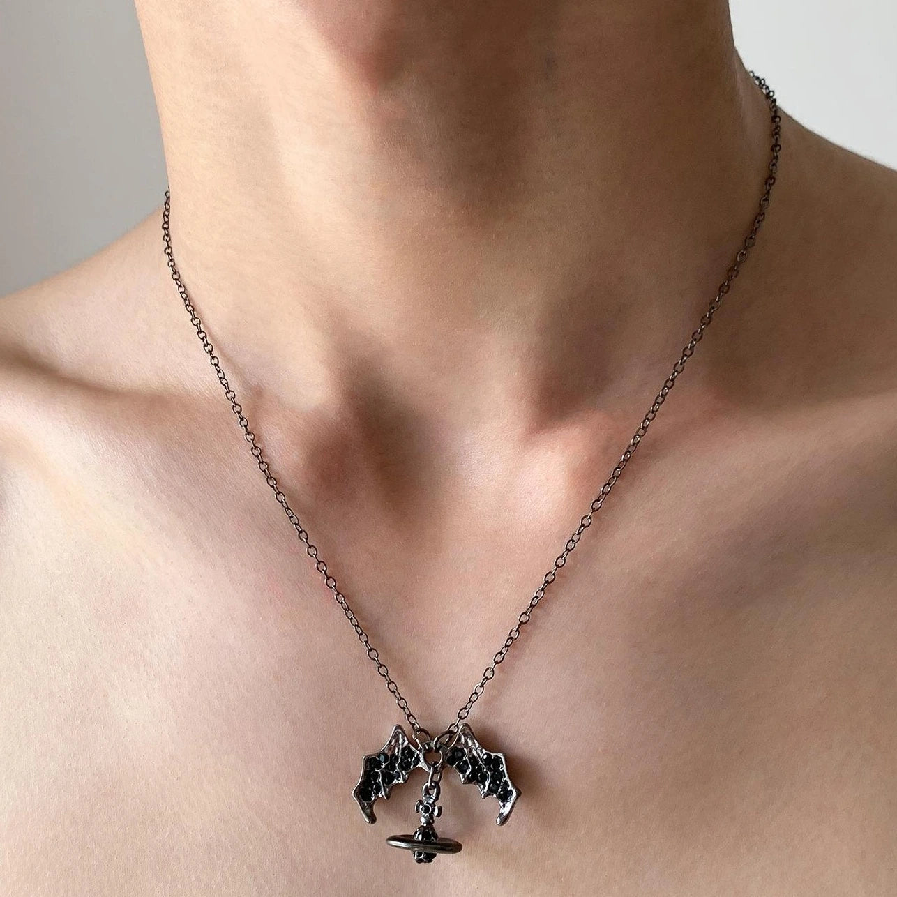 Accessories Celestial Bat Wing Pendant Necklace