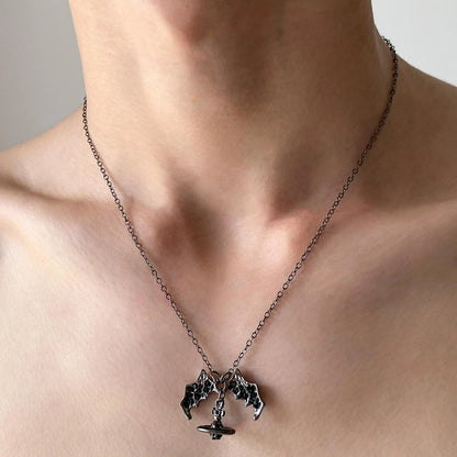Accessories Celestial Bat Wing Pendant Necklace