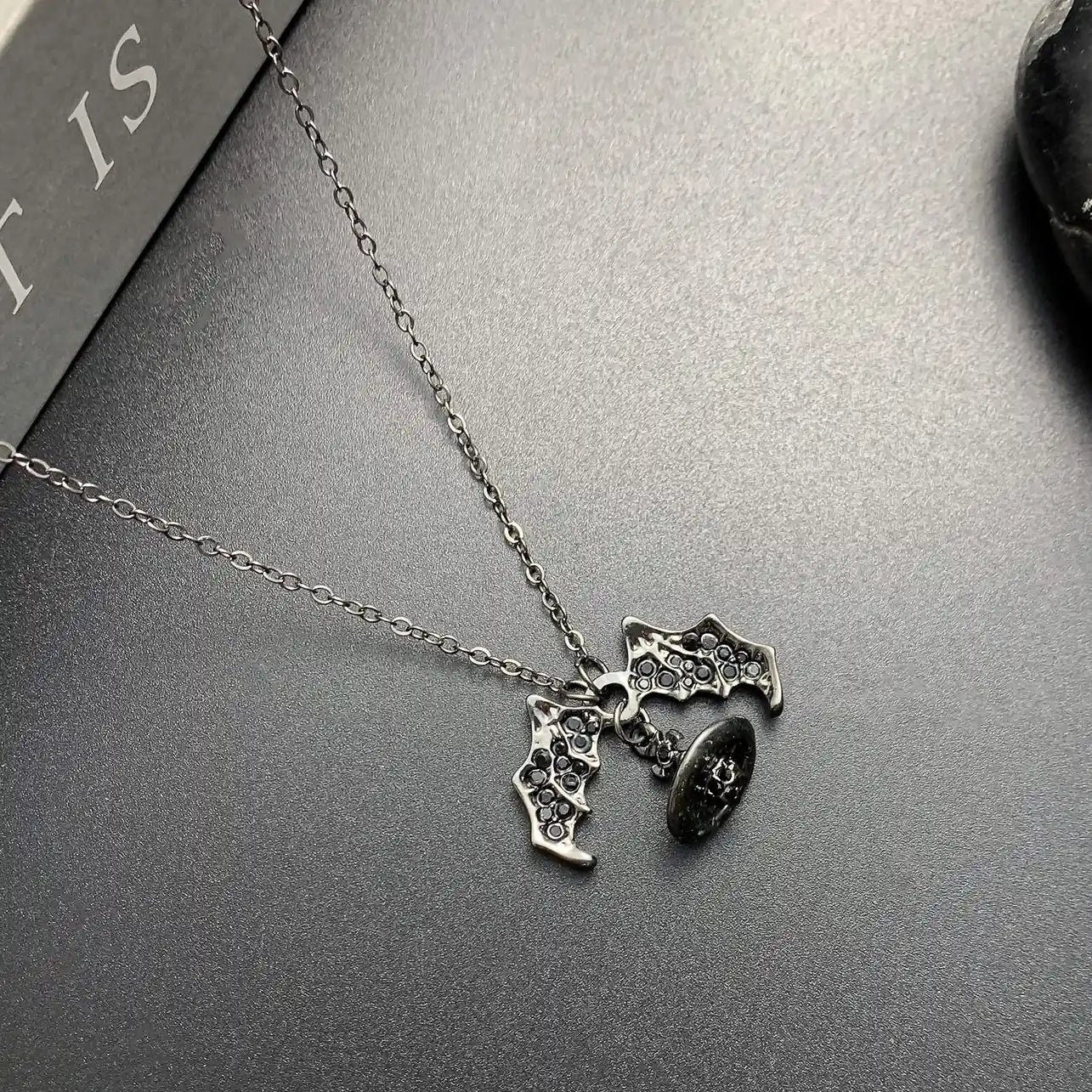 Accessories Celestial Bat Wing Pendant Necklace