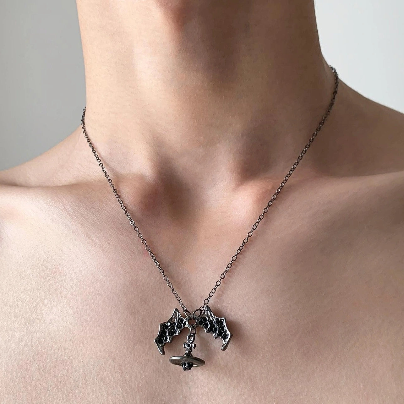 Accessories Celestial Bat Wing Pendant Necklace