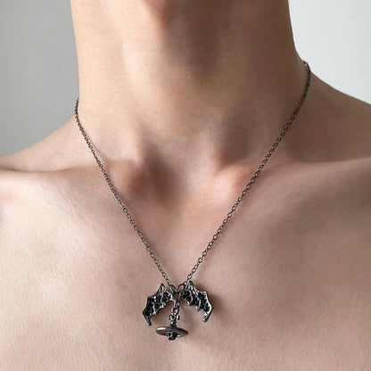 Accessories Celestial Bat Wing Pendant Necklace