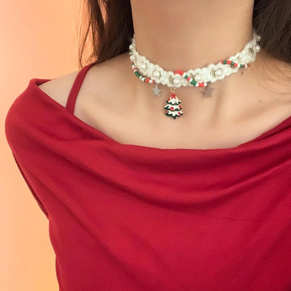 Accessories Christmas Pearl Velvet Choker Necklace