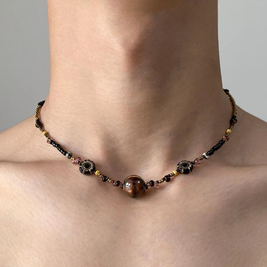 Accessories Colorful Beaded Collar Necklace