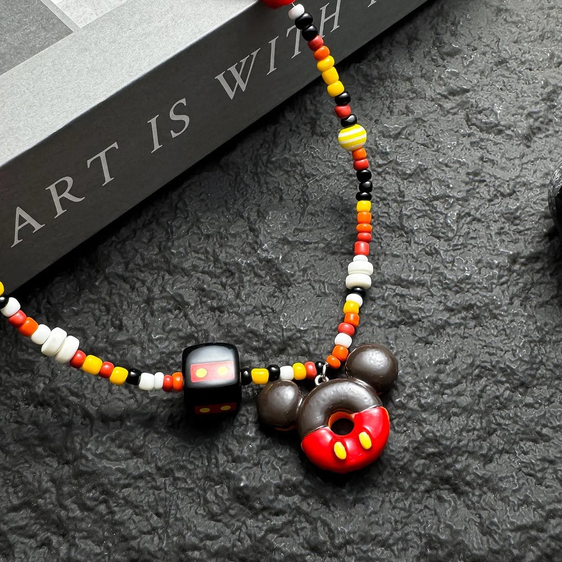Accessories Colorful Dopamine Donut Beaded Necklace