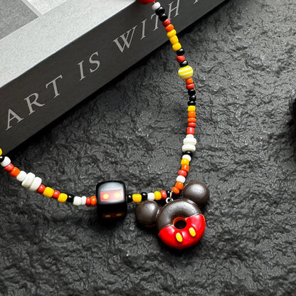 Accessories Colorful Dopamine Donut Beaded Necklace