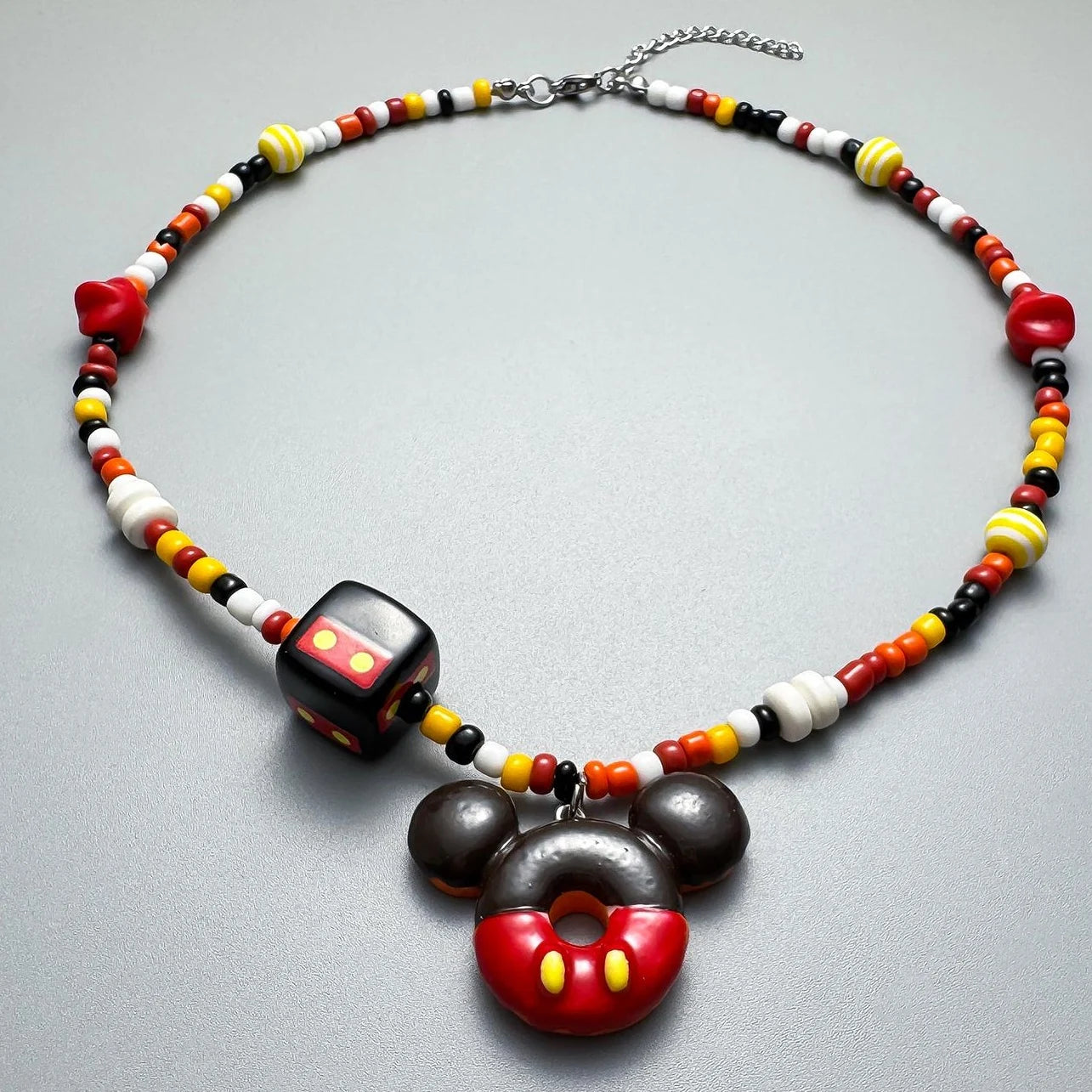 Accessories Colorful Dopamine Donut Beaded Necklace