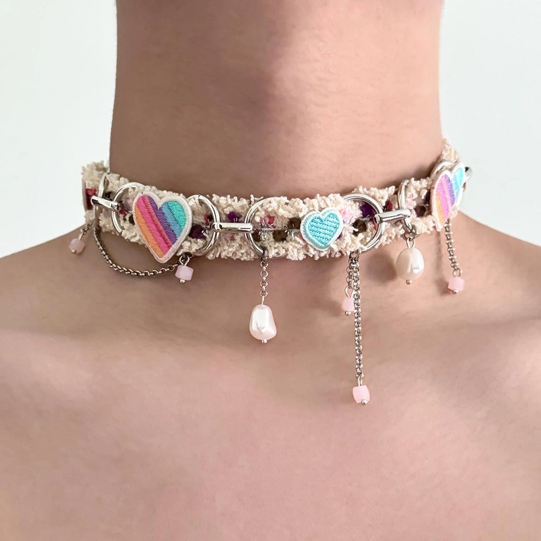 Accessories Colorful Heart Choker Necklace