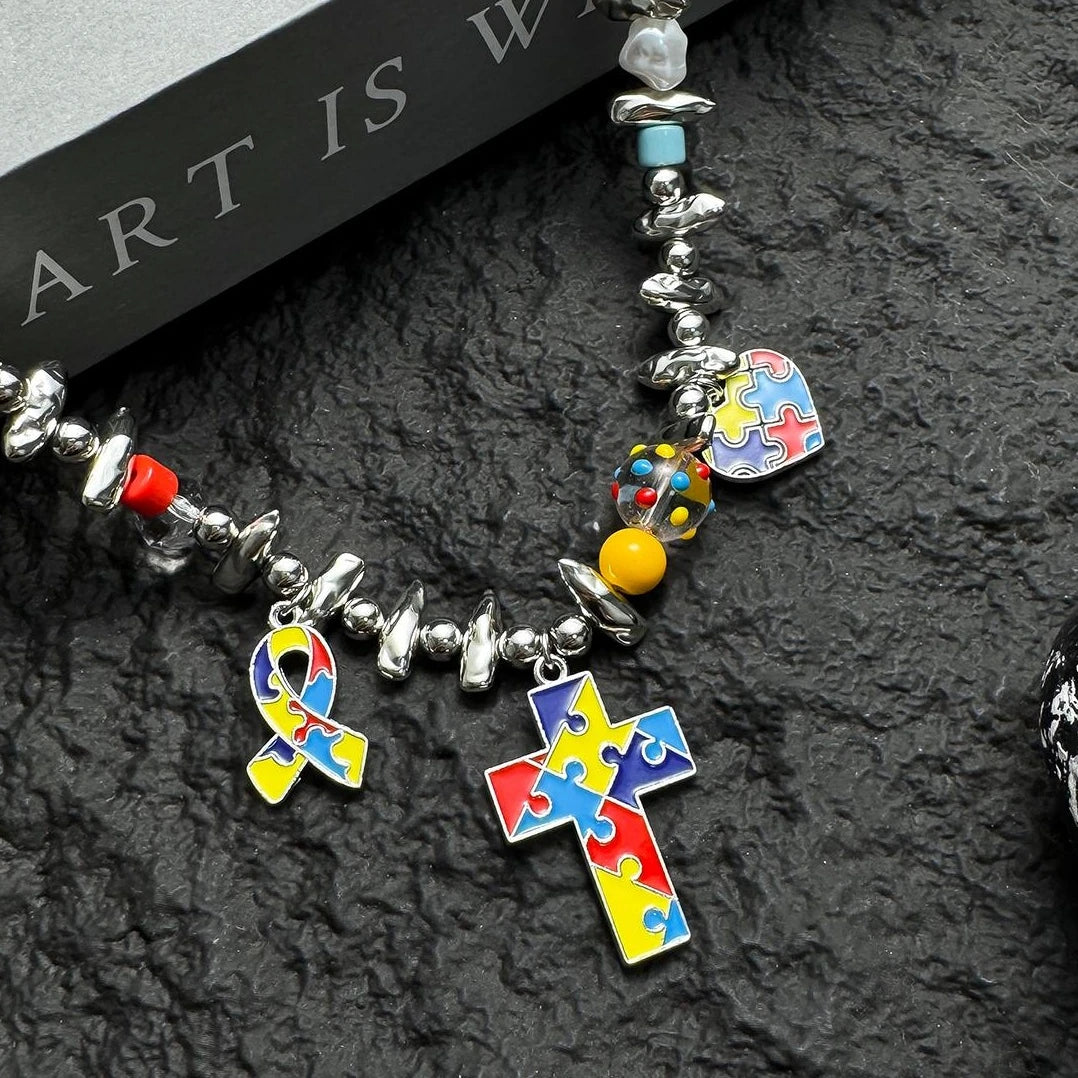 Accessories Colorful Heart Pendant Necklace
