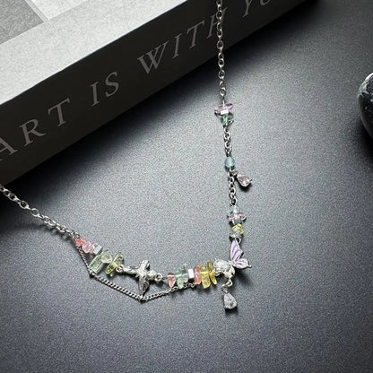 Accessories Colorful Stone Heart Choker Necklace