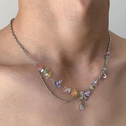 Accessories Colorful Stone Heart Choker Necklace