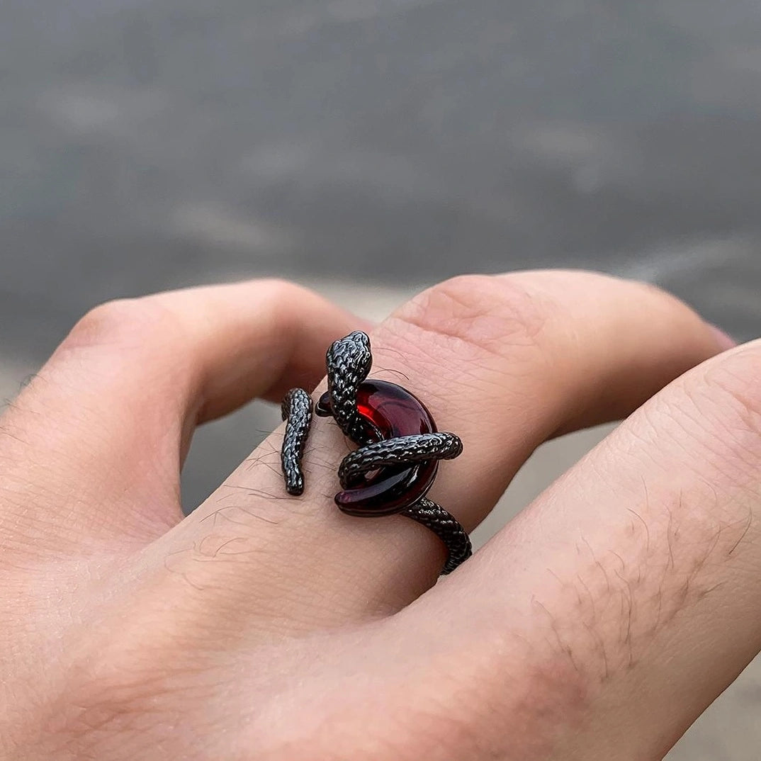 Accessories Crimson Serpent Crescent Ring