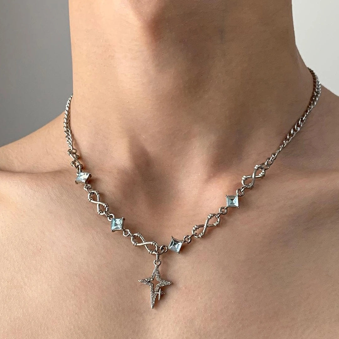 Accessories Cross Layered Collar Choker Necklace