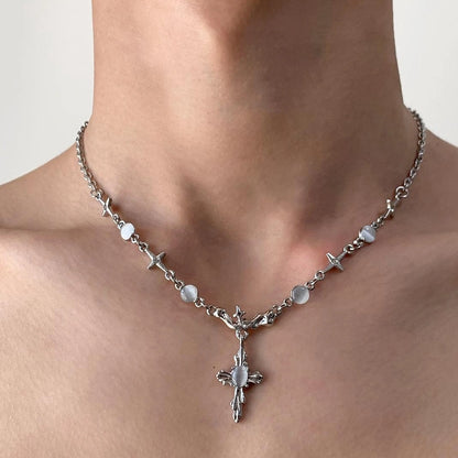 Accessories Cross Pearl Chain Necklace