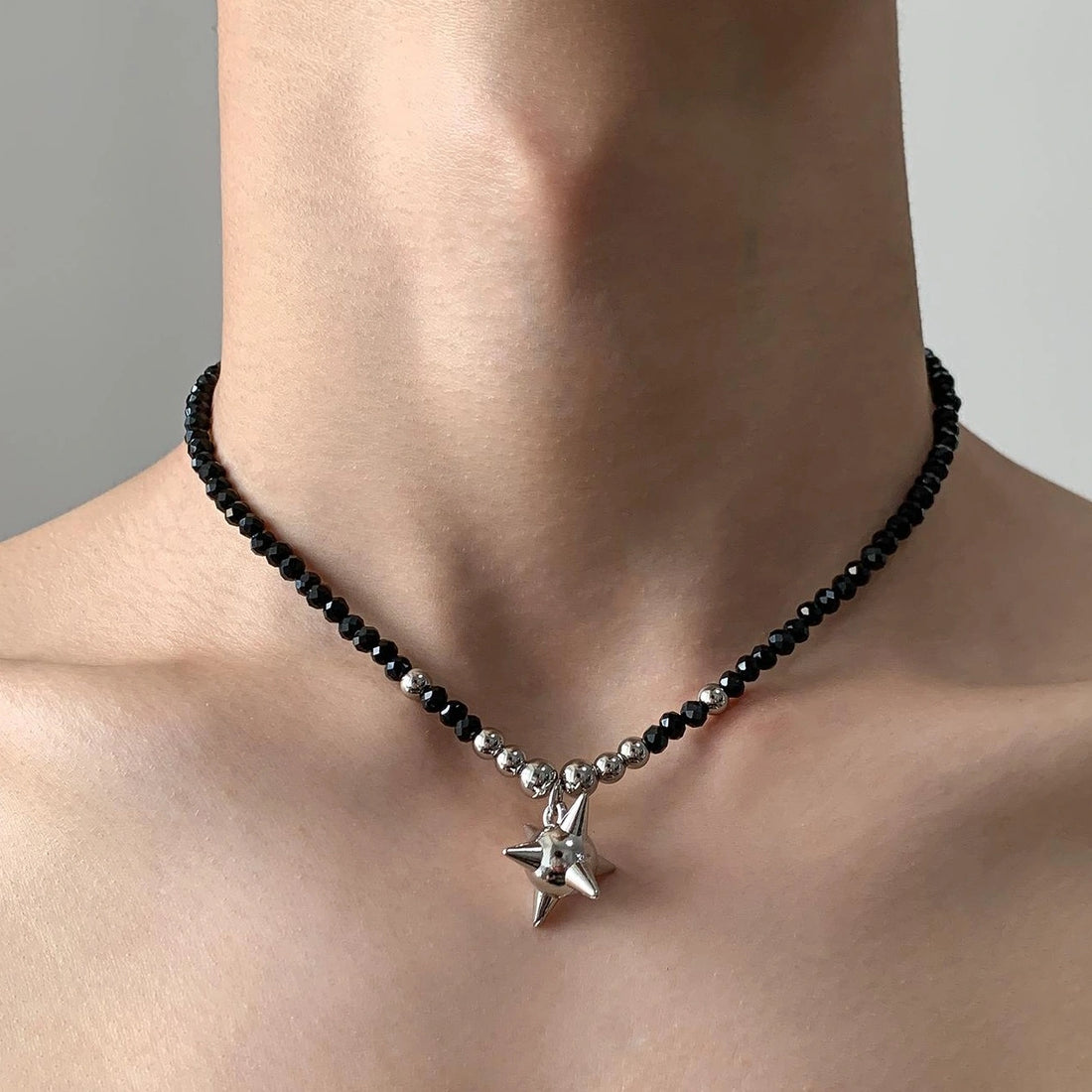 Accessories Crystal Bead Meteor Pendant Necklace