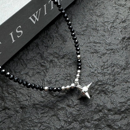 Accessories Crystal Bead Meteor Pendant Necklace