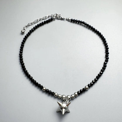 Accessories Crystal Bead Meteor Pendant Necklace