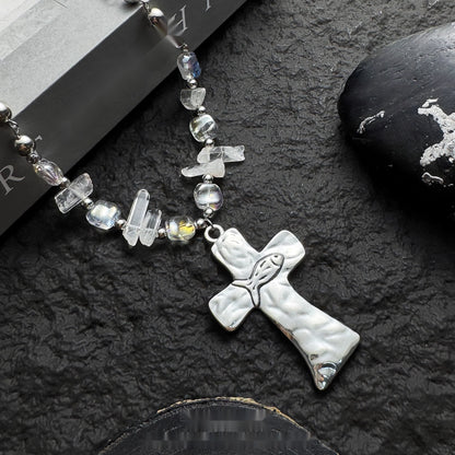 Accessories_Crystal_Beaded_Cross_Choker_Necklace_MISSTT
