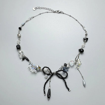 Accessories Crystal Beaded Fringe Choker Necklace