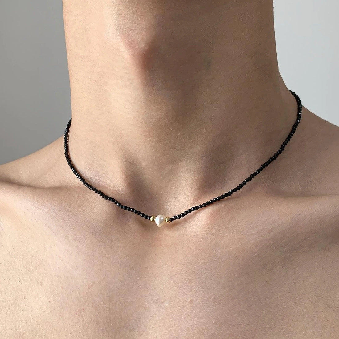 Accessories Crystal Beaded Pearl Pendant Choker Necklace